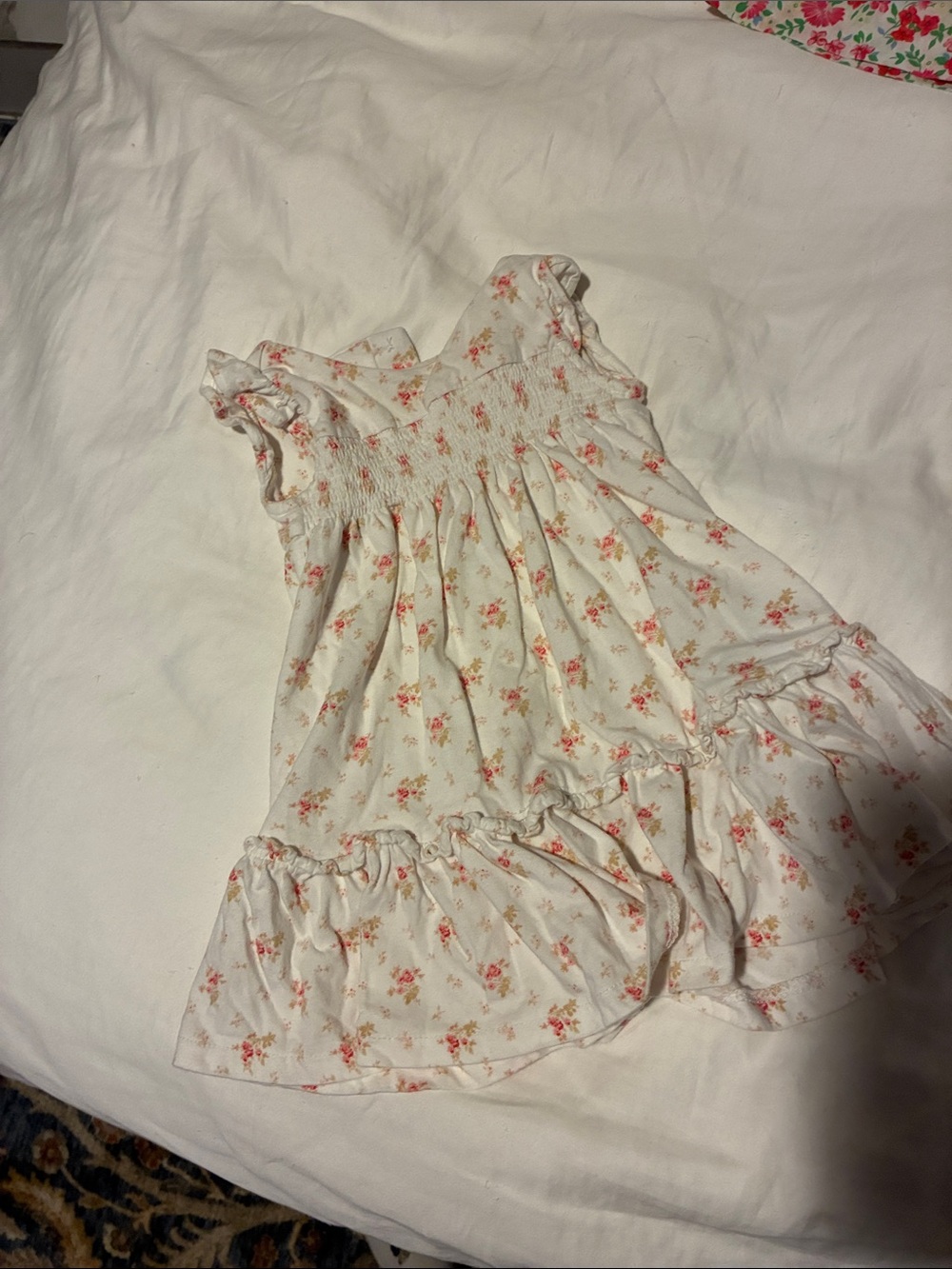 Ralph Lauren Cream Dress with Pink and Yellow Floral Print